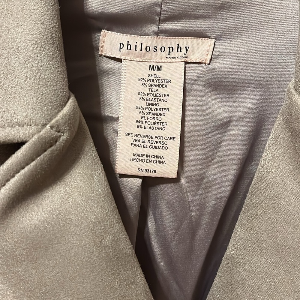 Philosophy Republic Clothing medium moto style jacket faux leather taupe - Picture 3 of 8